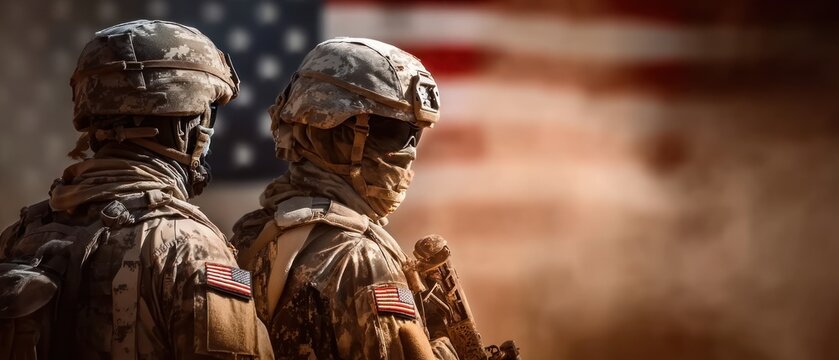 Two soldiers in camouflage uniforms outdoors