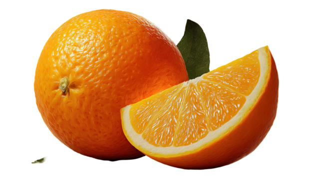 orange slice isolated on white background