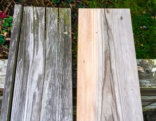 Wooden Deck Before and After Pressure Washing