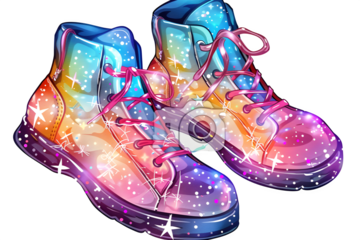 Galaxy High-Top Sneakers, isolated on transparent background