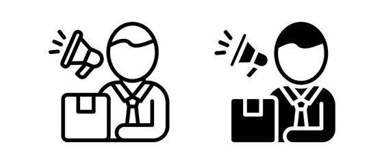 Salesman multiple icon style vector illustration