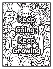 Motivational quote coloring page: Inspirational words to color: Mosaic pattern
