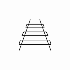 converging train tracks icon sign vector