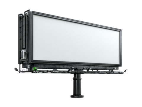 Isolated Digital Billboard on Transparent Background for Advertising Use