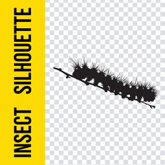 Insect Silhouettes on White Background ,Ant, Bee, Butterfly, Wasp, Ladybug, Beetle, Dragonfly