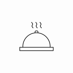 hot food cloche icon sign vector