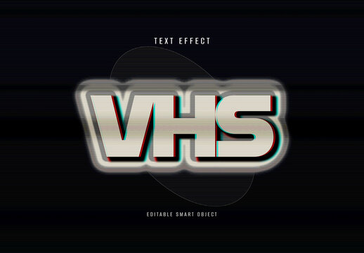 VHS Retro Distorted Glitch Text Effect