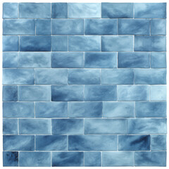 Obraz premium A textured pattern of blue ceramic tiles arranged in a grid layout, perfect for use in backgrounds or design projects, showcasing a cool and calming color palette.