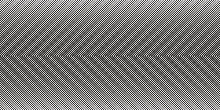 Abstract diagonal black and white line pattern forming a mirrored chevron shape. Modern optical illusion style background. Perfect for tech, art, or editorial design.