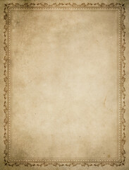 Obraz premium Aged grunge paper background with retro style border.