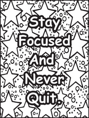 Motivational quote coloring page: Affirmation coloring: Stars pattern