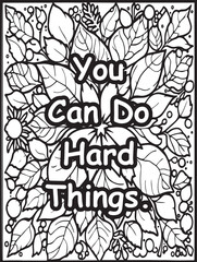 Motivational quote coloring page: 