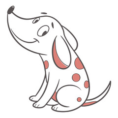 Cute cartoon puppy dog illustration isolated on white background