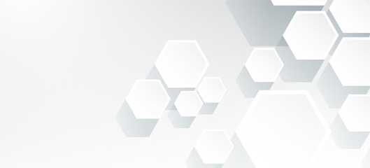Abstract hexagon technology style geometric shape background, simple white background image.