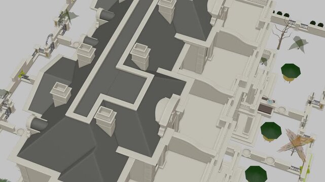 Luxury Villa Apartment Complex, Seamless 3D Loop Animation, 3d rendering, Generic 