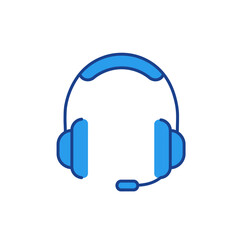 Blue Headset with Microphone and Earpieces