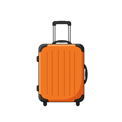 Bright Orange Suitcase with Black Accents and Handle