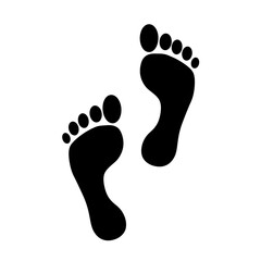 Two Silhouettes of Human Feet Viewed from Above