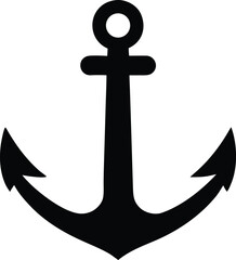 ship anchor silhouette vector icon