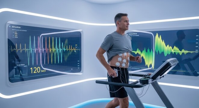 Cardiac Stress Test Advanced Treadmill Exam with Digital Monitoring