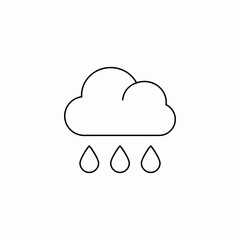 raining cloud drops icon sign vector