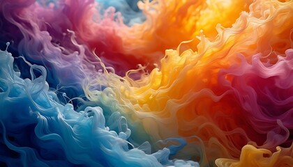 A Vibrant Burst of Colorful Liquid or Powder in Motion