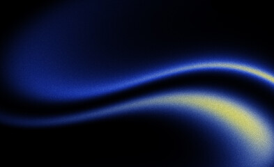 Dark blue yellow black color gradient background, futuristic banner design, grainy texture effect, blurred neon color flow.