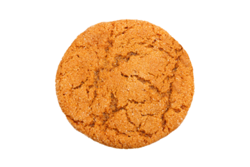 Ginger molasses cookie isolated on white