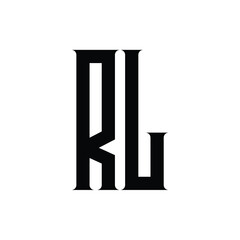 RL monogram logo design letter text name symbol monochrome logotype alphabet character simple logo