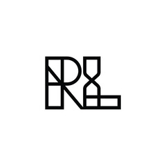 RL monogram logo design letter text name symbol monochrome logotype alphabet character simple logo