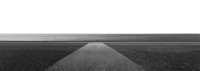 Empty Gray Road Extends into a Dark Horizon