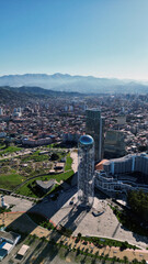 Obraz premium Batumi, Georgia: Aerial View of a Modern City with Port, Skyscrapers, and Breathtaking Nature