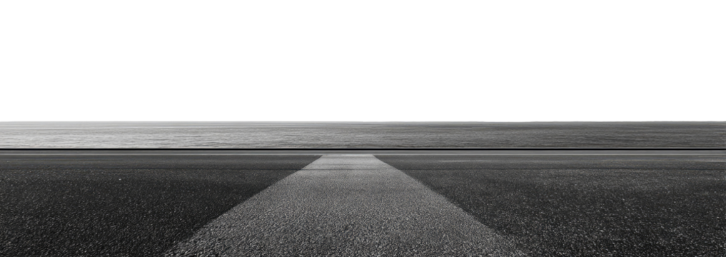 Empty Gray Road Extends into a Dark Horizon