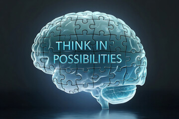 Unlock your potential thinking in possibilities with a creative brain puzzle design