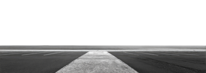 Empty black and white roadway