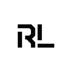 Fototapeta premium RL monogram logo design letter text name symbol monochrome logotype alphabet character simple logo