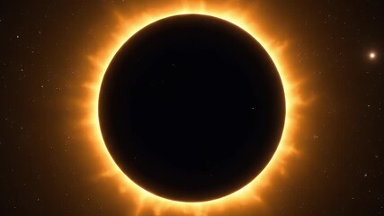Stunning Total Solar Eclipse with Bright Solar Corona Against Dark Starry Space Background Incredible Celestial Event and Powerful Cosmic Phenomenon