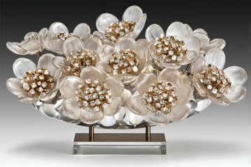 Obraz premium Crystal floral cluster on a pedestal