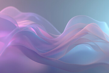 Obraz premium Glass‑flowing waves dissolving into ambient fog — pastel translucent abstract background
