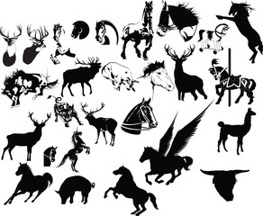 Animal , Vector for Sublimation Printing, T-shirt Design Clipart, DTF, DTG Printing, Illustration, Screen Printing, Sublimation Printing, Digital printing, silhouette.