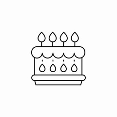 celebratory birthday cake icon sign vector