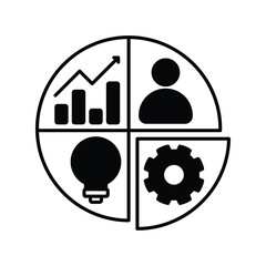 Segmentation glyph outline icon with white background vector stock illustration