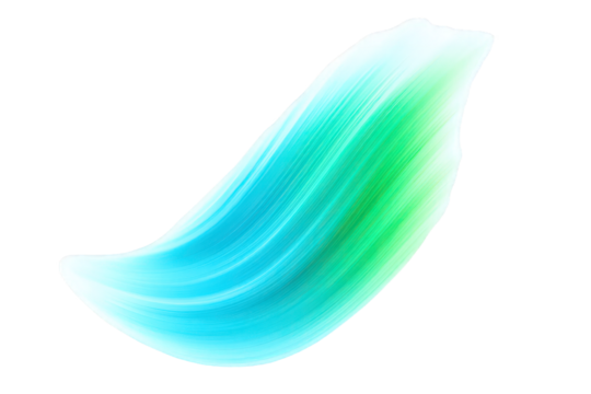 Vibrant Cyan and Green Brush Stroke with Flowing Lines and Smooth Texture