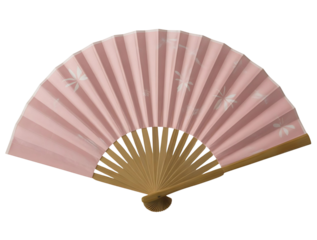 A traditional pink hand fan