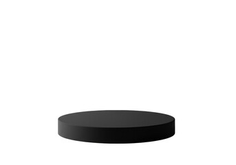 A perfectly rendered black elliptical shape with a soft natural gradient, appearing as an abstract void on a pristine transparent studio background with ample negative space. Concept of blank slate