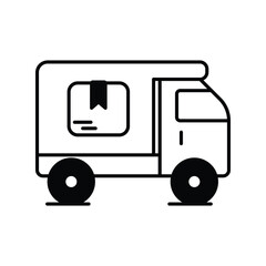 Fast Delivery glyph outline icon with white background vector stock illustration