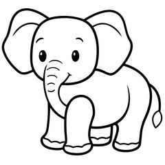 Naklejka premium baby elephant cartoon