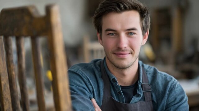 Craftsman's Portrait: A skilled artisan, brimming with passion, presents their masterful work in a captivating close-up portrait, where the details speak of unwavering dedication.