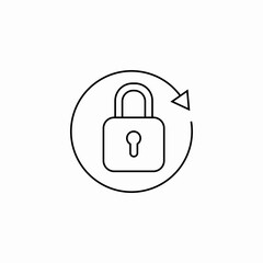padlock security refresh icon sign vector