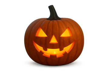 Glowing Halloween Jack-o'-Lantern Pumpkin PNG